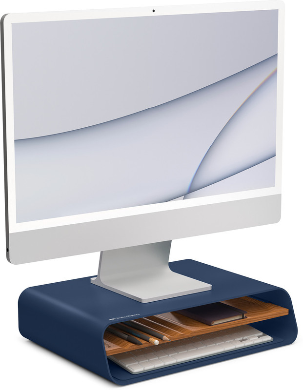 DailyObjects Mesa Monitor Stand - Blue Mesa Monitor Stand - (Black) Aluminium Desk Stand Laptop Stand Compatible with Universal Laptops(Blue)