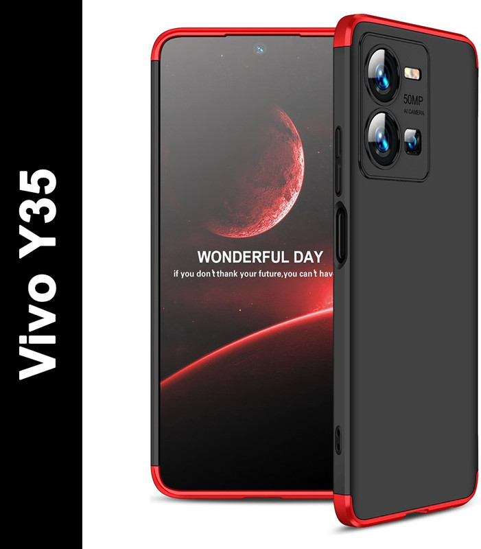 KWINE CASE Back Cover for Vivo Y35(Red, Black, Matte Finish, Pack of: 1)