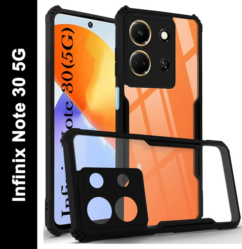 Flipkart SmartBuy Back Cover for Infinix Note 30 5G(Black, Shock Proof, Plastic, Pack of: 1)