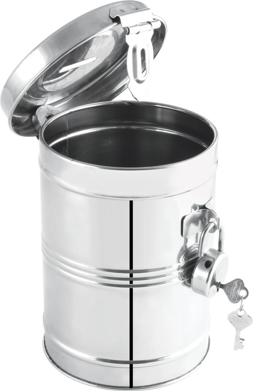 gbsmart Stainless Steel Round Shape Gullak Bank with Lock Cash Box(1 Compartments)