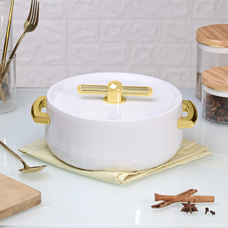 Selvel SELVEL Elegance-Casserole-White Thermoware Casserole(1700 ml)