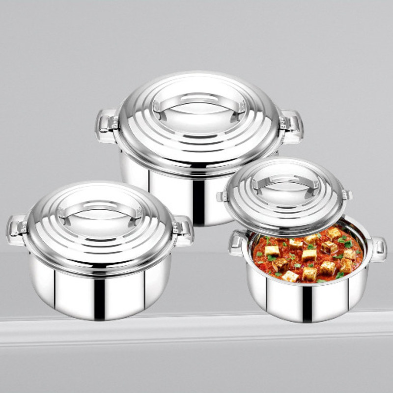 MITHALI Pack of 3 Thermoware Casserole Set(1000 ml, 1500 ml, 2500 ml)
