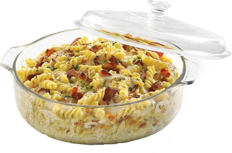 Ginoya Brothers Glass Casserole Classic Deep Round Oven and Microwave Safe Serve Casserole(1000 ml)