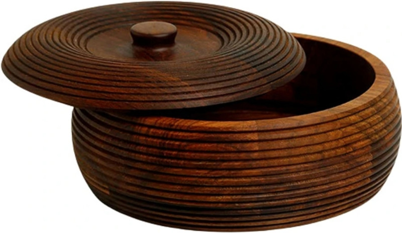 Habit Hom Wooden Roti Box | Chapati Box | Hot Pot low Price | Wooden Hot Pot Serve Casserole(2000 ml)