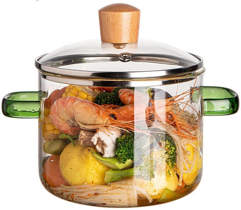 okechuku Transparent Cooking Cereal Breakfast Bowls for Soup Fruits Cook and Serve Casserole(1200 ml)