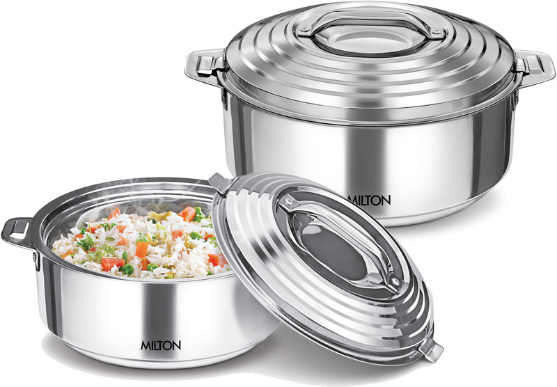 MILTON Milton Thermosteel Galaxia Casserole Set Of 2pcs Pack of 2 Thermoware Casserole Set(1000 ml, 1500 ml)