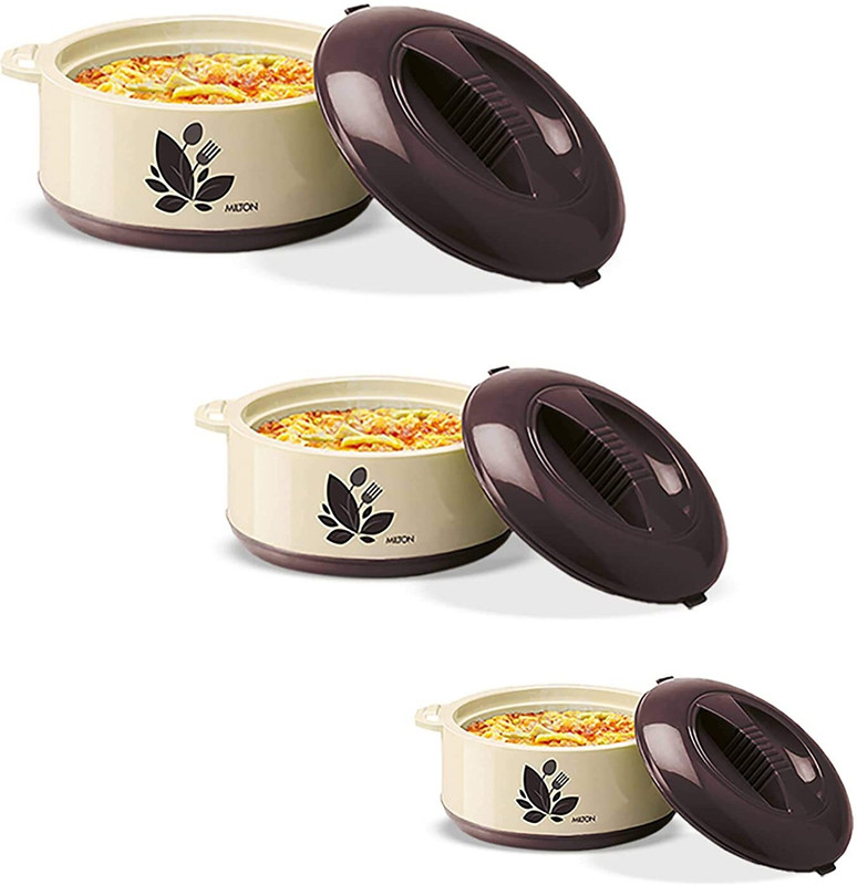 MILTON Pack of 3 Thermoware Casserole Set(450 ml, 1500 ml, 850 ml)