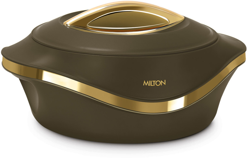 MILTON Pearl 2500 Inner Stainless Steel Casserole, 2.1 Litres, Dark Brown, BPA Free Serve Casserole(2100 ml)