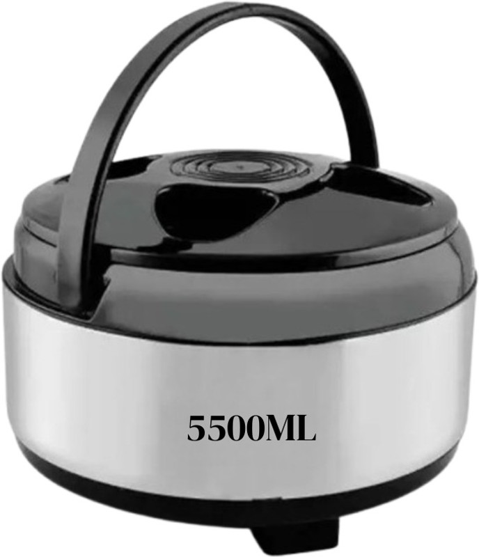 Mumma's LIFE Stainless Steel Case, Chapati Box, Casserole Thermoware Silver 5500ML Cook and Serve Casserole(5500 ml)