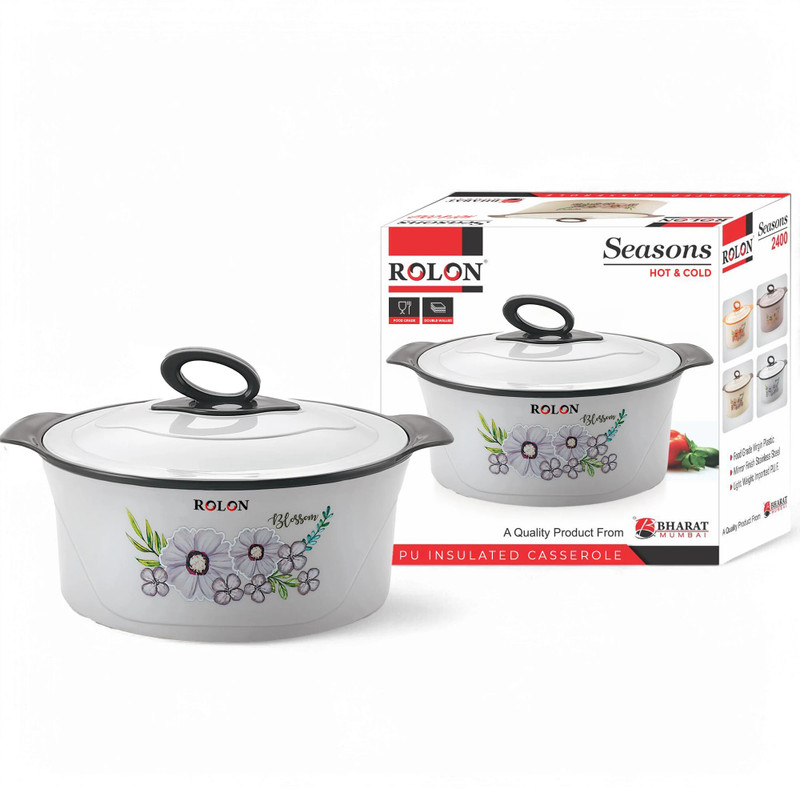 ROLON Seasons 2000 | Grey | Stainless Steel Casserole | Thermoware Casserole(1500 ml)