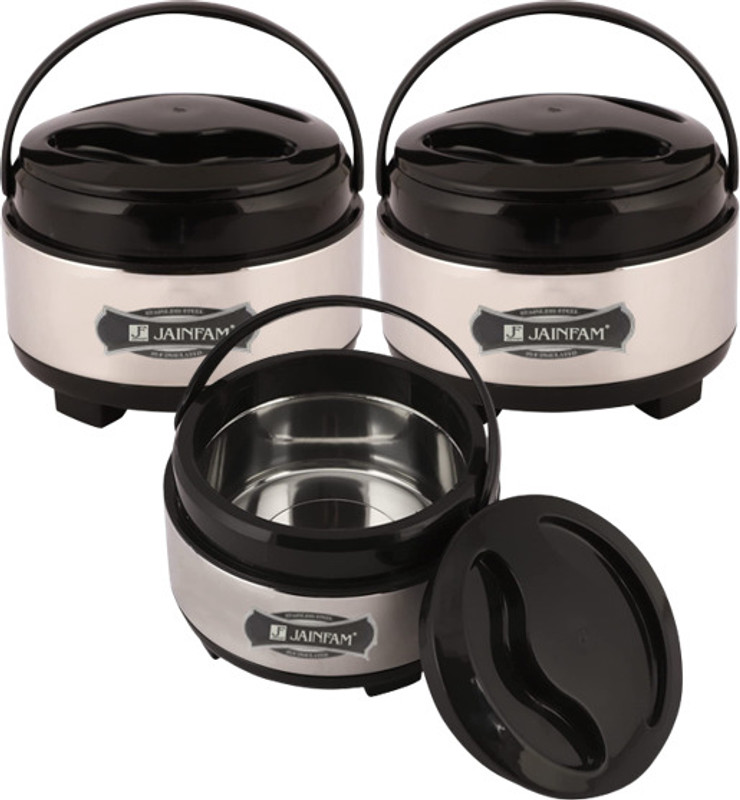 JAINFAM Pack of 3 Thermoware Casserole Set(1000 ml, 2000 ml, 3000 ml)