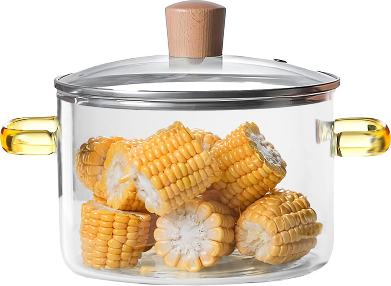 Allo Glass Cookware Cooking Pot With Glass Lid | Microwave Safe,100% Borosilicate Cook and Serve Casserole(3000 ml)