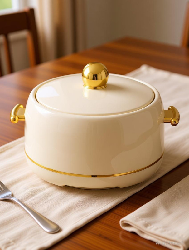 MODWARE Atlantis 2000ml Inner Steel Hot Casserole Hotpot Box For Roti, Ivory Serve Casserole(2000 ml)