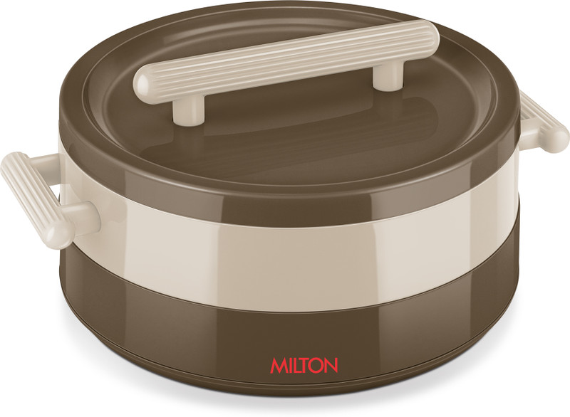 MILTON Valenza 1000 Stainless Steel Casserole for Roti, 750ml | Hot Box, Brown Thermoware Casserole(750 ml)
