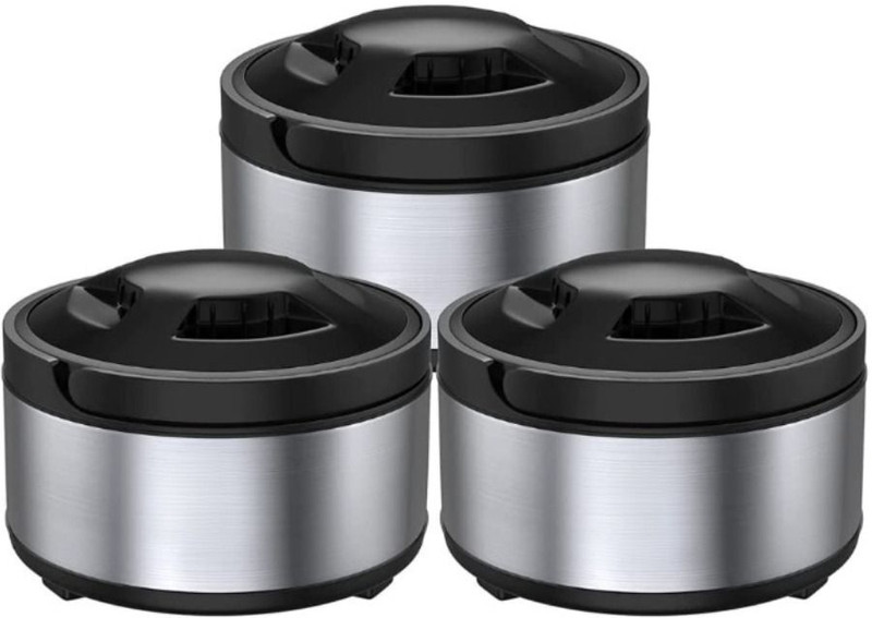 COJORS Double Wall Insulated Pot for Meal Food Curry Chappati Box (2000, 2500, 3500 ML) Pack of 3 Thermoware Casserole Set(2000 ml, 2500 ml, 3500 ml)
