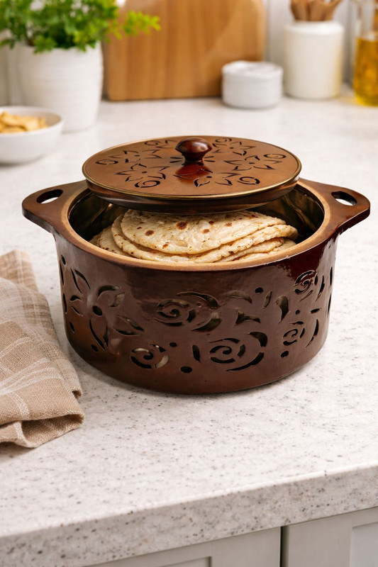 woodenworld Trishulin Casserole rooti storage Serve Casserole(2000 ml)
