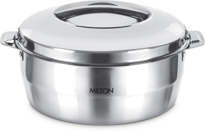 MILTON Enclave 2500 Steel Casserole | Roti Pot Thermal Serving Bowl, 2380 ml | Silver Thermoware Casserole(2380 ml)