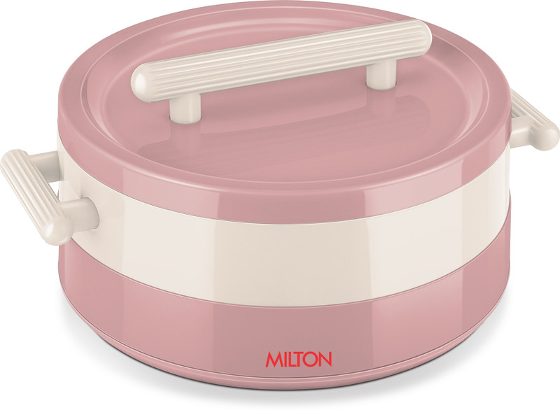 MILTON Valenza 2500 Stainless Steel Casserole for Roti, 2100ml | Hot Box, Pink Thermoware Casserole(2100 ml)