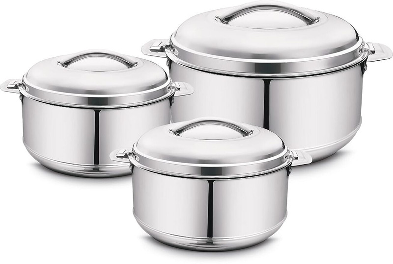 MITHALI Pack Of 3-76 Pack of 3 Thermoware Casserole Set(1000 ml, 1500 ml, 2500 ml)