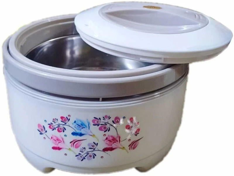 BLAL Delta Big 3000 Plastic Inner Stainless Steel Casserole, 2 Litres,Green Thermoware Casserole(2000 ml)