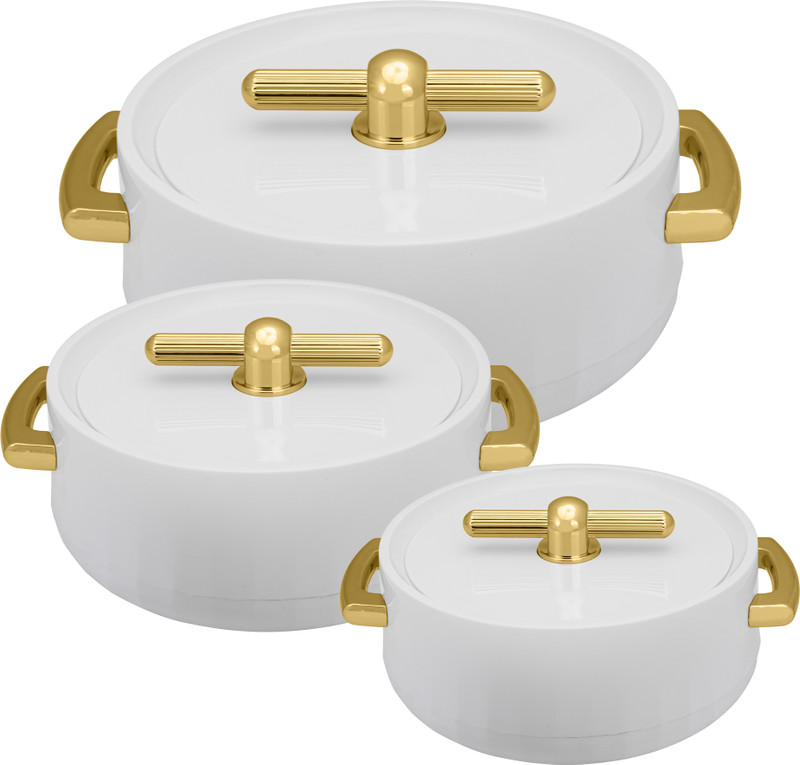 Selvel Global SELVEL Elegance Dark Green Pack of 3 Serve Casserole Set(1700 ml, 1200 ml, 600 ml)