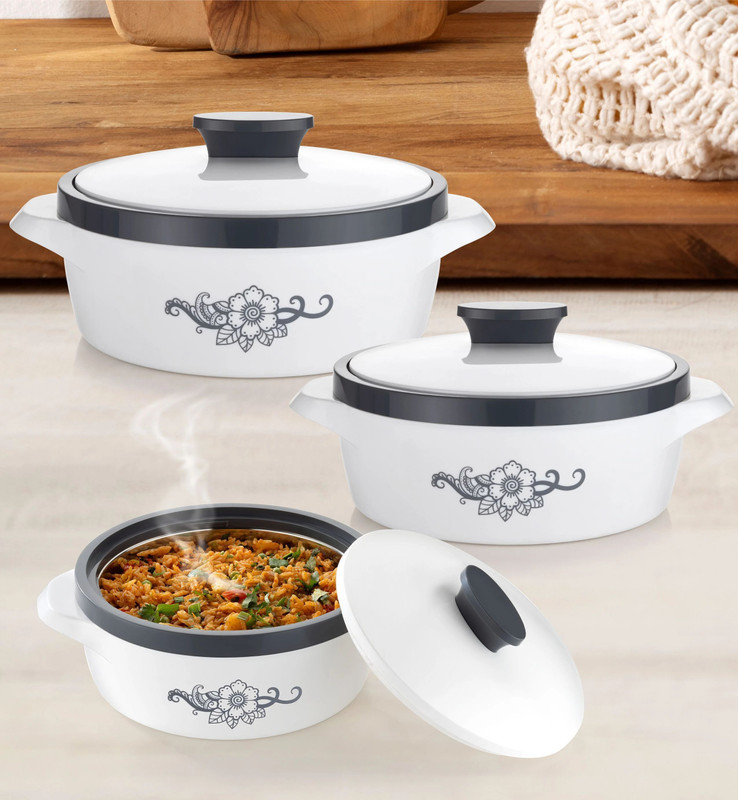 NARIYA NEW CASSEROLE SET COMES WITH 2 DIFFERENT CAPACITY FOR EVERYDAY USE AT HOME Pack of 2 Thermoware Casserole Set(1750 ml, 1050 ml)