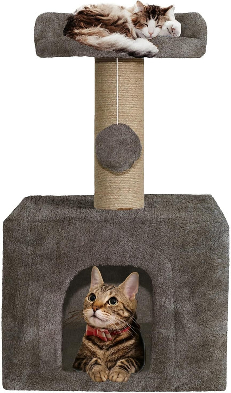 FURRLOVERS FURR CONDO WITH Scratching Post 23 Brown Free Standing Cat Tree