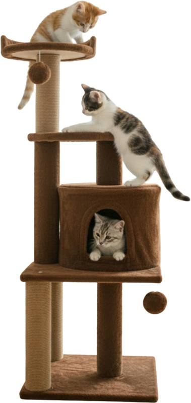 FURRLOVERS THREE FLOOR MULTISTORY Free Standing Cat Tree