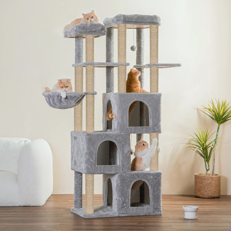FURRLOVERS Multilevel Fur Fabric (89) Free Standing Cat Tree