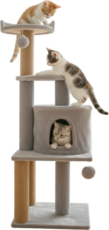FURRLOVERS THREE FLOOR MULTISTORY Free Standing Cat Tree