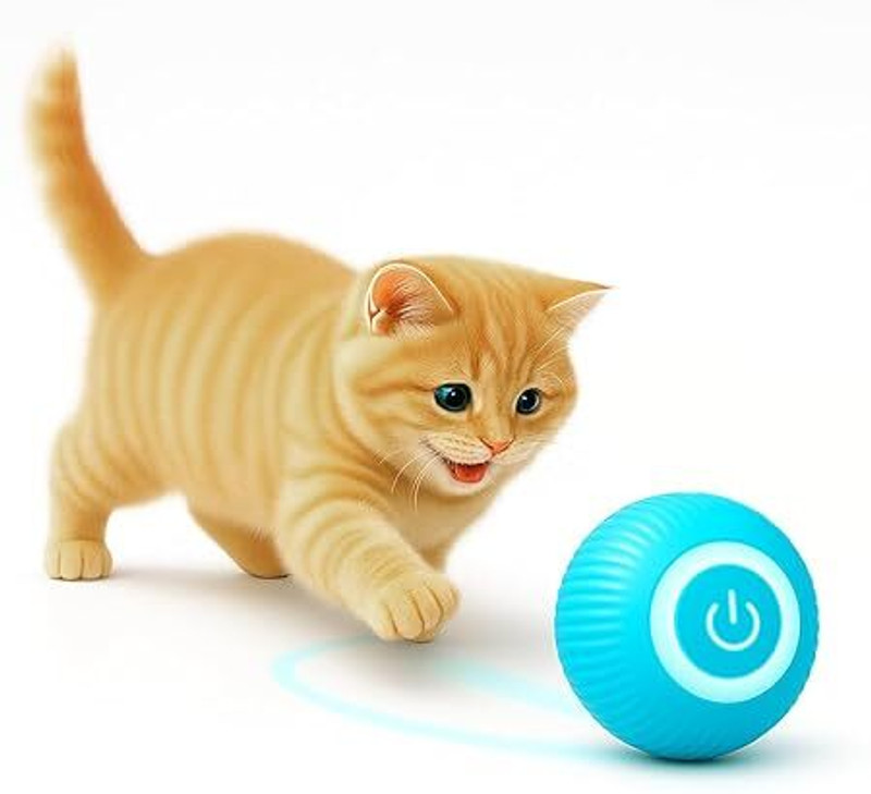 sitsra Interactive Rolling Cat Teaser Ball Toy for Indoor Play Wall Mounting Cat Tree