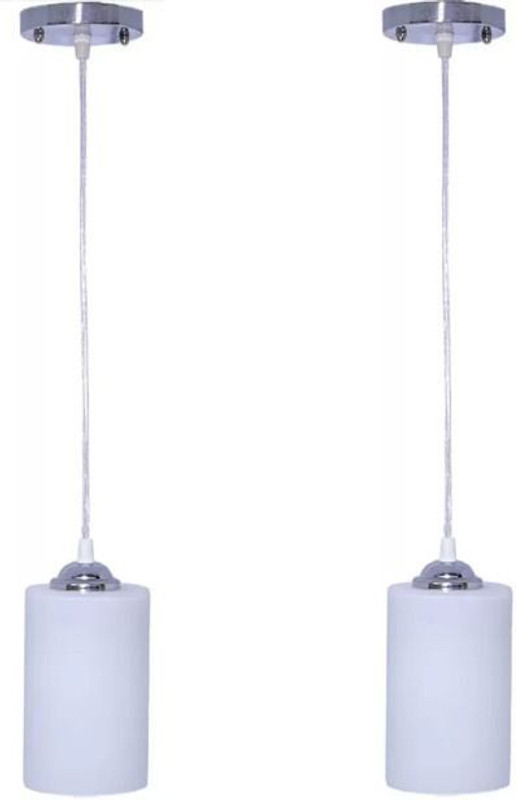 Whiteray AREEZO PVC SHADE HANGING LIGHT FOR HOME DECOR, (BULBNOT INCL), (PACK OF 2) Pendant Lamp Ceiling Lamp(White, Black)