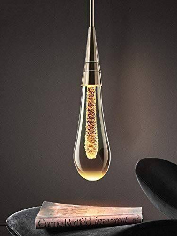 Blissbells 10W LED Gold Crystal Short Hanging Pendants Ceiling Lamp Pendant Lamp Ceiling Lamp(White)