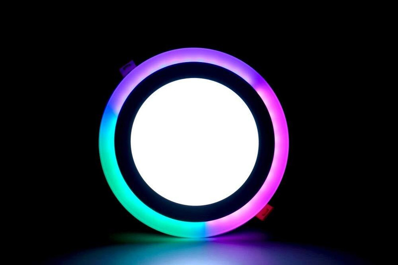 OTSLights 16 Watt 12+4 Double Colour LED Panel (RGB, Round) Recessed Ceiling Light Ceiling Lamp(Multicolor)