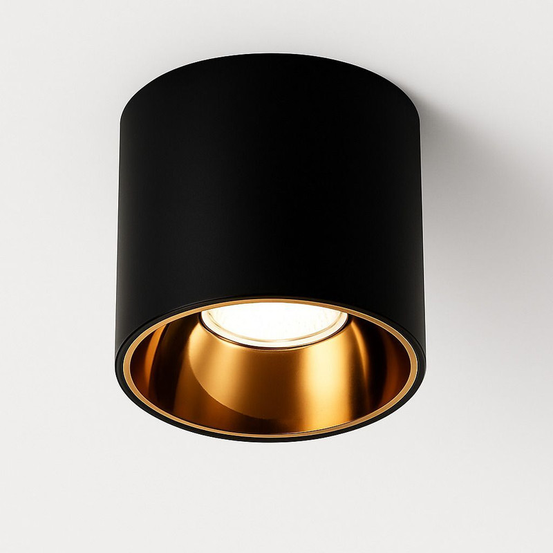 Hybrix LED (6W) Rose Gold Indoor/Outdoor Surface Drum/Cylinder Light, Natural White, 1 Downlighter Ceiling Light Ceiling Lamp(Black)