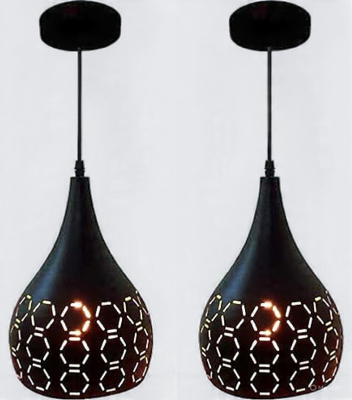 DONERIA Hanging Light Design Style Size (Bulb Not Included) Pendant Lamp Ceiling (Black) Chandelier Ceiling Lamp(Black, Black)
