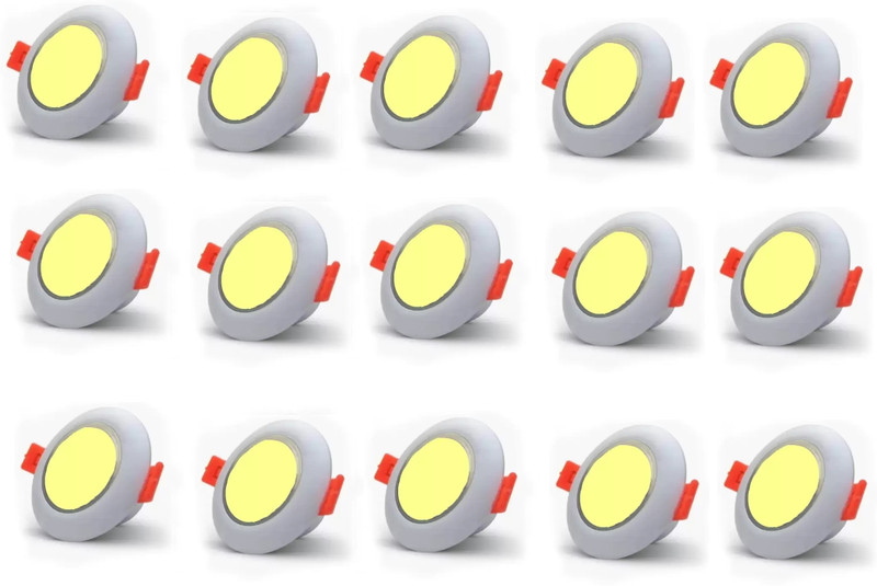 Dhija 3 Watt Warm White ( Yellow ) LED Deep Down Light Conceal Light 15 Pc Ceiling Light Ceiling Lamp(Yellow)