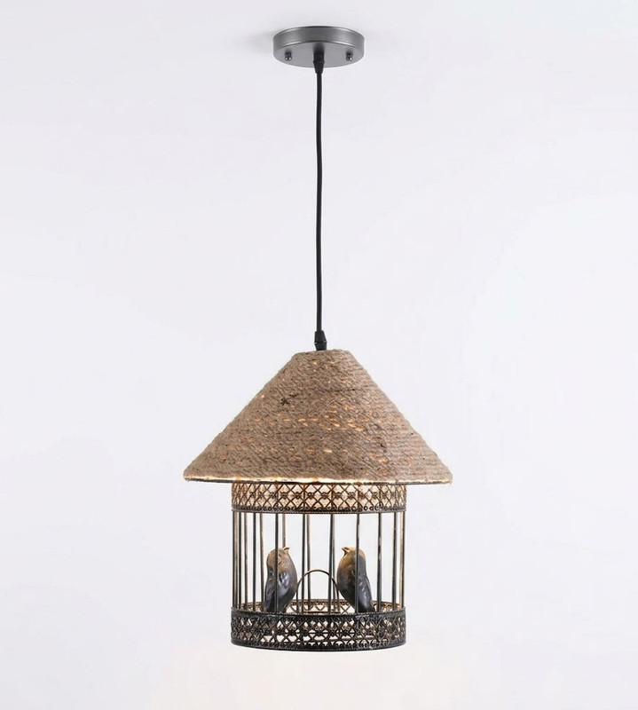 Bdlight Vintage Bird Cage Hanging Lamp | Warm Light | Decorative Ceiling Light Pendant Lamp Ceiling Lamp(Multicolor)