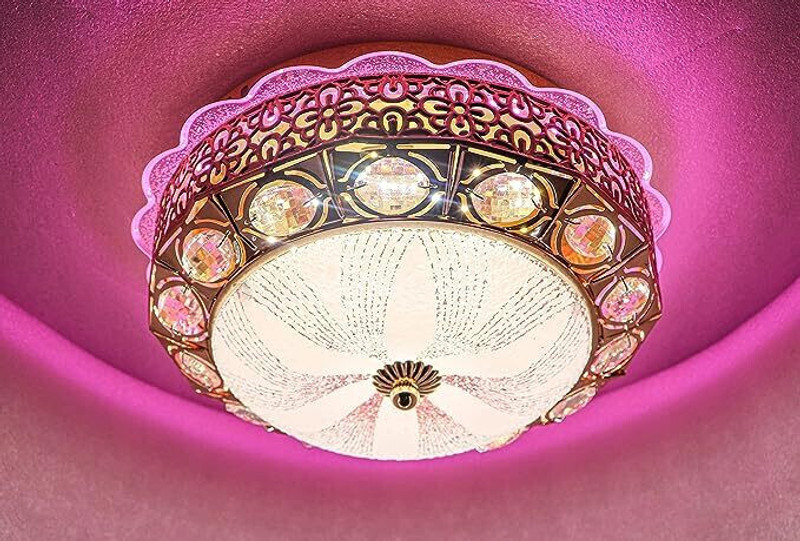 ORAB Crystal Ceiling Round Light and Modern LED Chandelier light 12 inch Chandelier Ceiling Lamp(Multicolor)