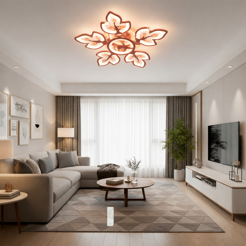 Eve Hanger jhumerRemote control and Bluetooth speaker inbuilt Chandelier Ceiling Lamp(Brown)