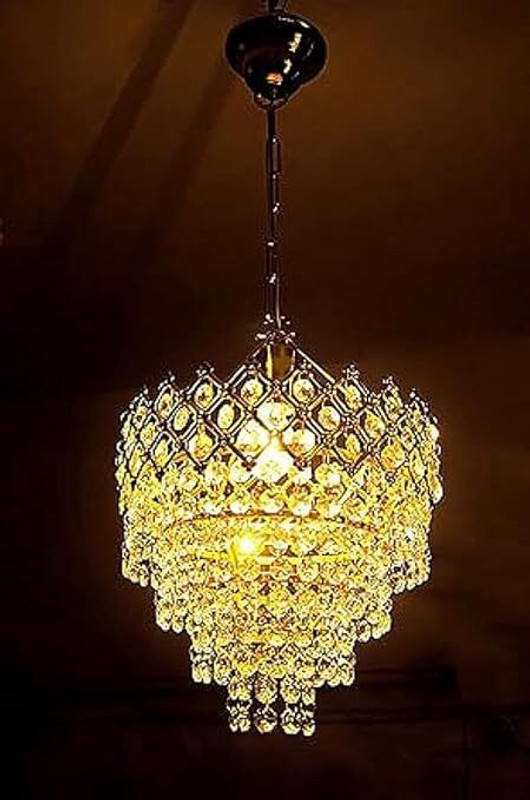 Chandelier 250mm GD Jhummar#Diwali special(aj-13-09) Chandelier Ceiling Lamp(Gold)