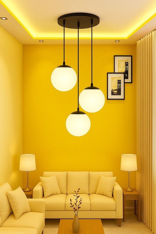 Aphrodite 3 Milky Doom Hanging Luster Light Pendants Ceiling Lamp (White) Ceiling Light Ceiling Lamp(Multicolor)