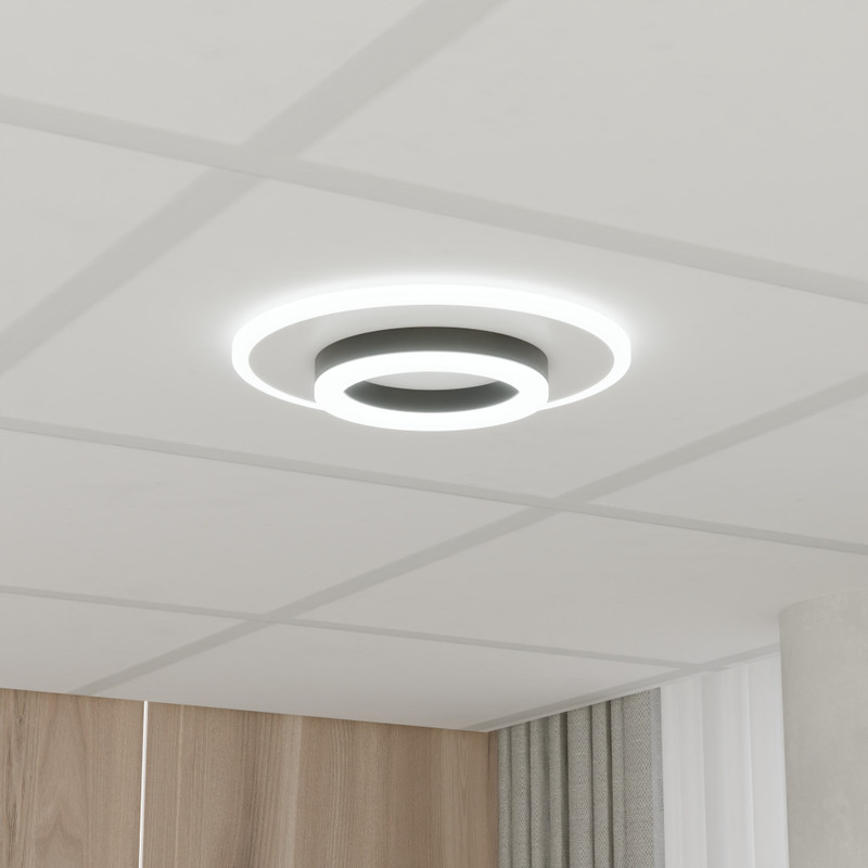 XYORA Modern LED Ceiling Light: 3 Color Modes, CRI 97+, Eye-Care & Energy Efficient Junction Box Ceiling Light Ceiling Lamp(White)