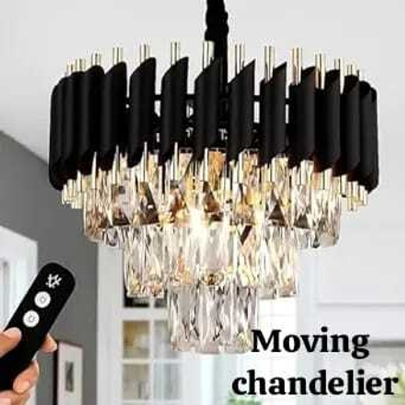 goblet ZK-06 400mm BG round moving jhummar @06 (p-28-11) Ceiling Light Ceiling Lamp(Black, Gold)