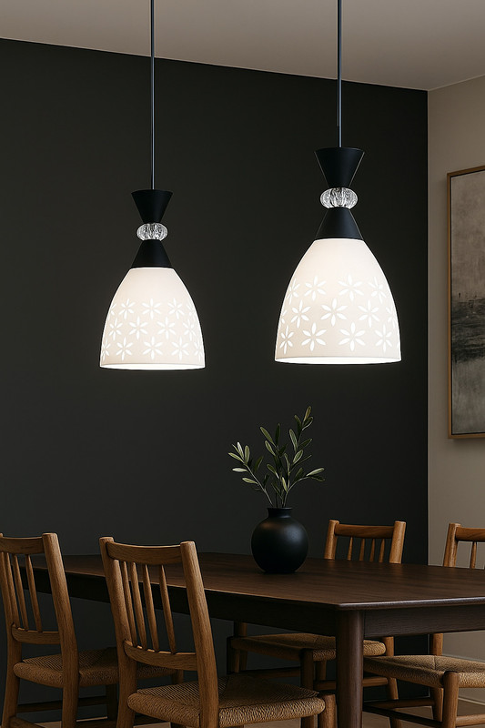 KINIS KIN- 755 H/L, PACK OF 1 Pendants Ceiling Lamp(White, Black)