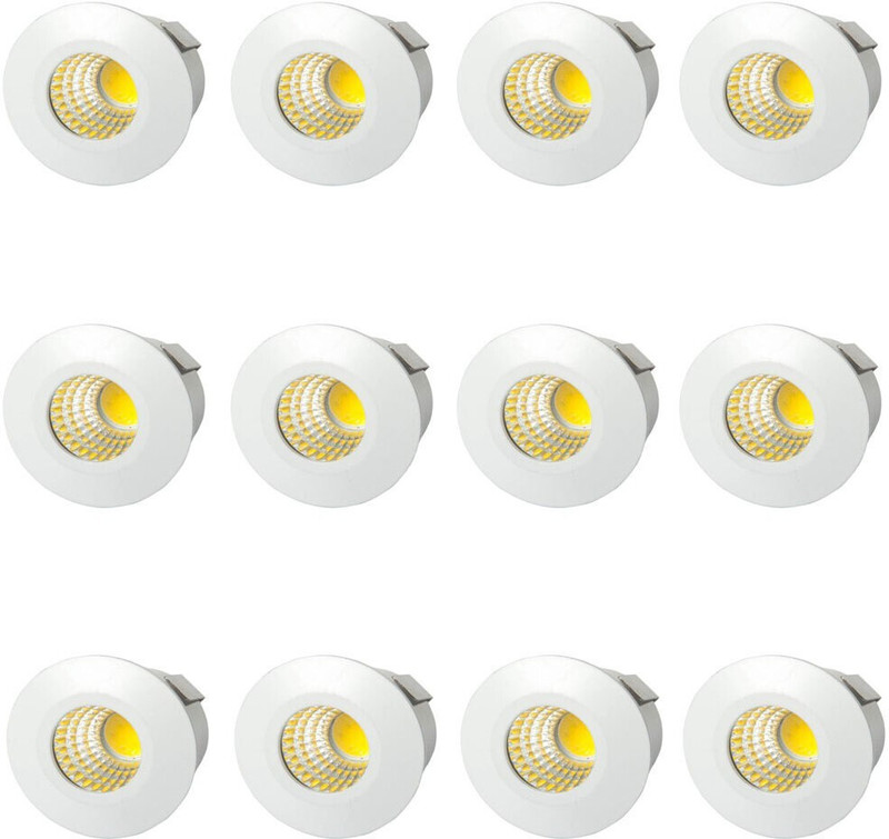 GALAXY LED 3 Watt COB Spot Ceiling/wooden Light, Color of LED Warm White pack of 12 Recessed Ceiling Light Ceiling Lamp(Yellow)