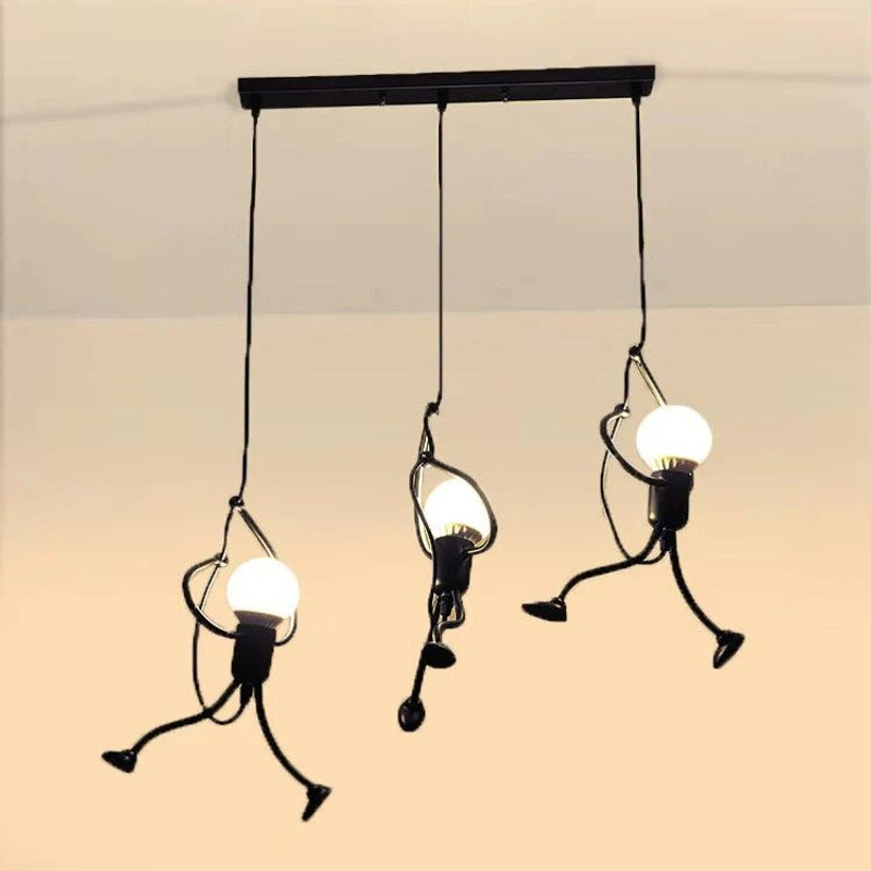 KINIS KIN-211 LINEAR THAALI (BLACK) Modern Cluster Pendant Lights Nordic Cluster Light Chandelier Ceiling Lamp(Black)