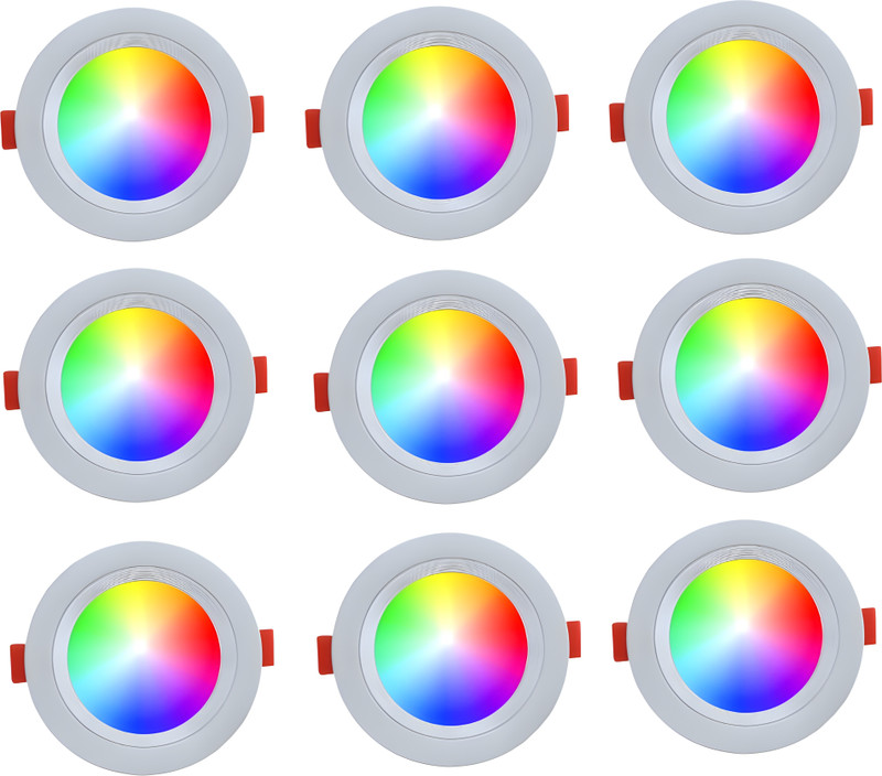 MNLight 10W Down Light Reno Range Slim panal conceal Multi colour 3-1 Pack of 6 Ceiling Light Ceiling Lamp(Multicolor)