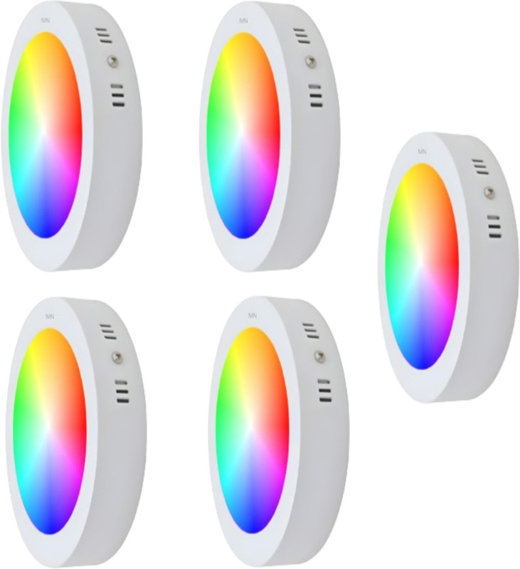MNLight Moon Light 9W Surface 3-in-1multicolour pack of 5 Recessed Ceiling Light Ceiling Lamp(Multicolor)