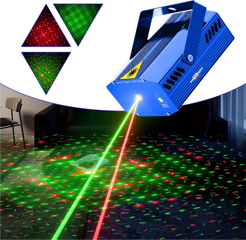 Daily Needs Shop 6 Mode Laser Stage Light Sound Activate LED Blinker For Dancing Party Disco LED(50 nm, Multicolor)